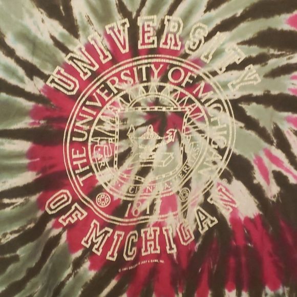 Vintage 1991 Tie Dye University Of Michigan Tee Shirt - Picture 2 of 4